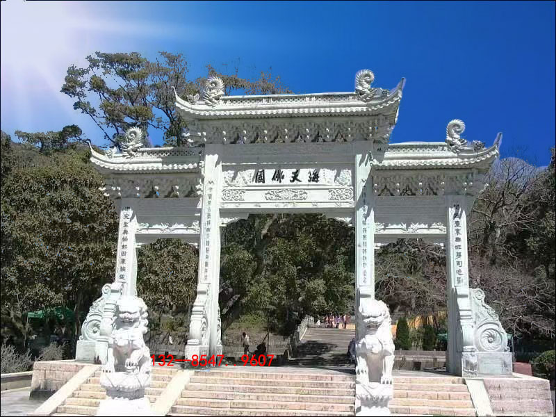河南景區石牌坊農村石牌樓雕刻樣式搭配圖案