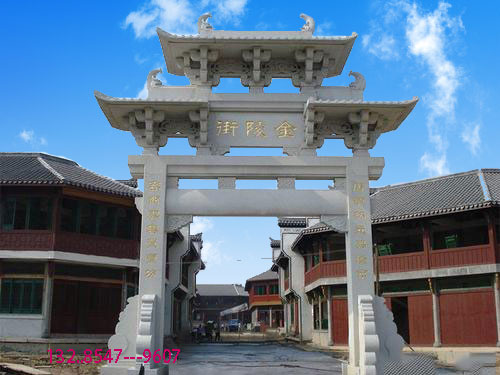 大型街道牌樓建立的意義和 景區古建牌坊的雕刻手法
