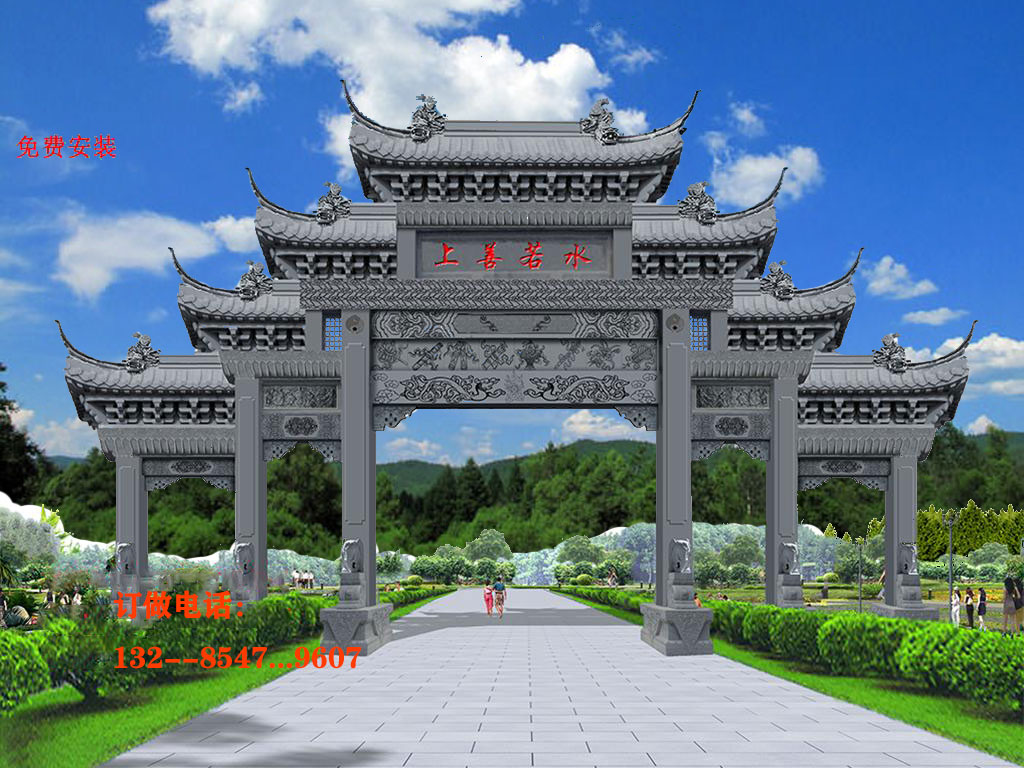 大型街道牌樓建立的意義和 景區古建牌坊的雕刻手法