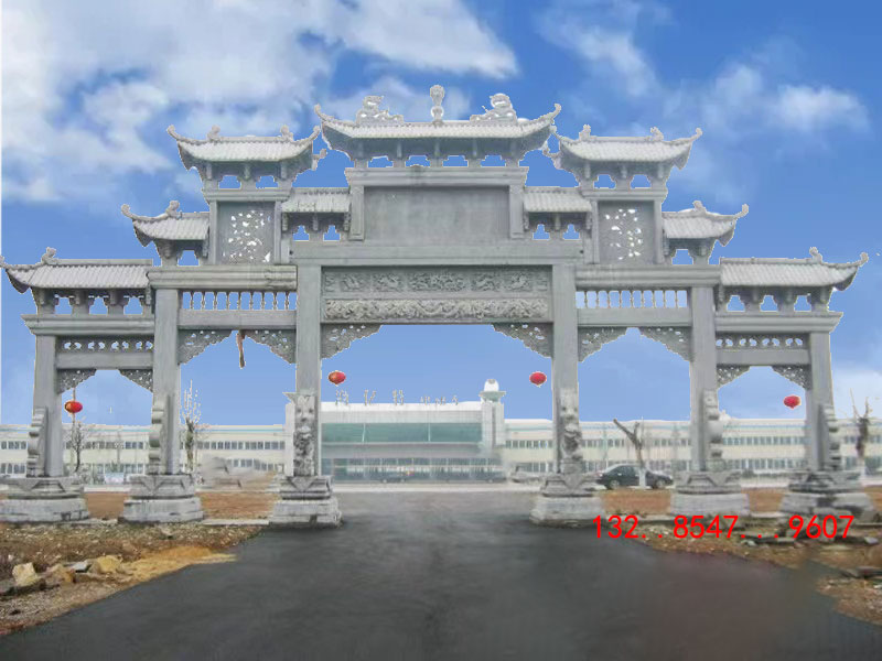 河南景區石牌坊農村石牌樓雕刻樣式搭配圖案
