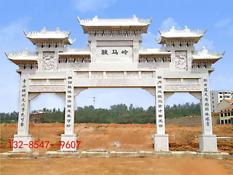 景區牌坊石牌樓搭配圖案祠堂大門石門樓雕刻造型
