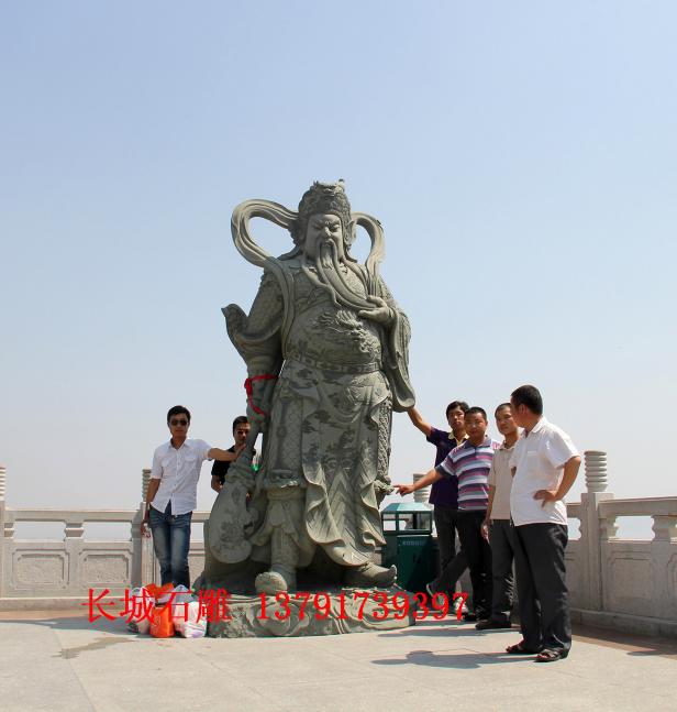 石雕關公，武財神關羽雕塑，雕刻