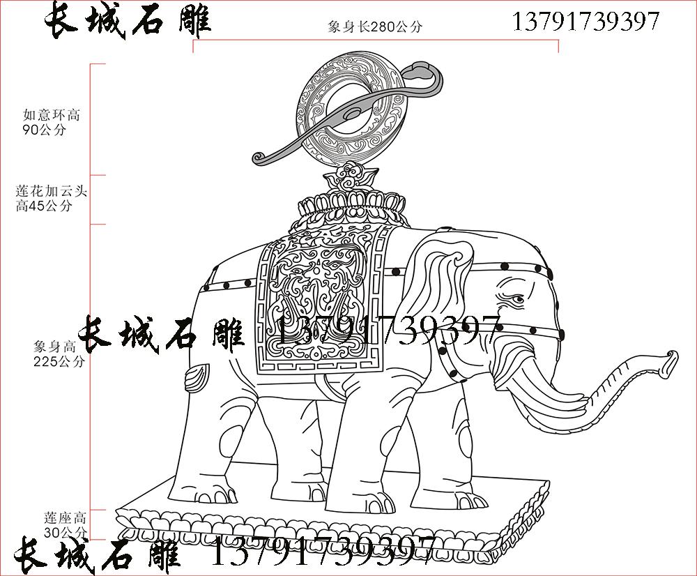 石雕大象設計圖紙