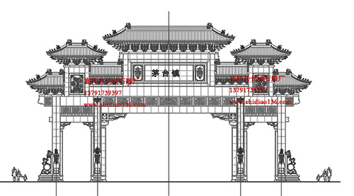  茅臺(tái)鎮(zhèn)石牌坊斗拱設(shè)計(jì)圖紙