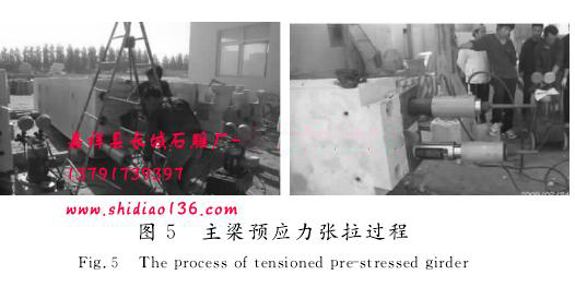 牌樓的主梁預應力張拉過程