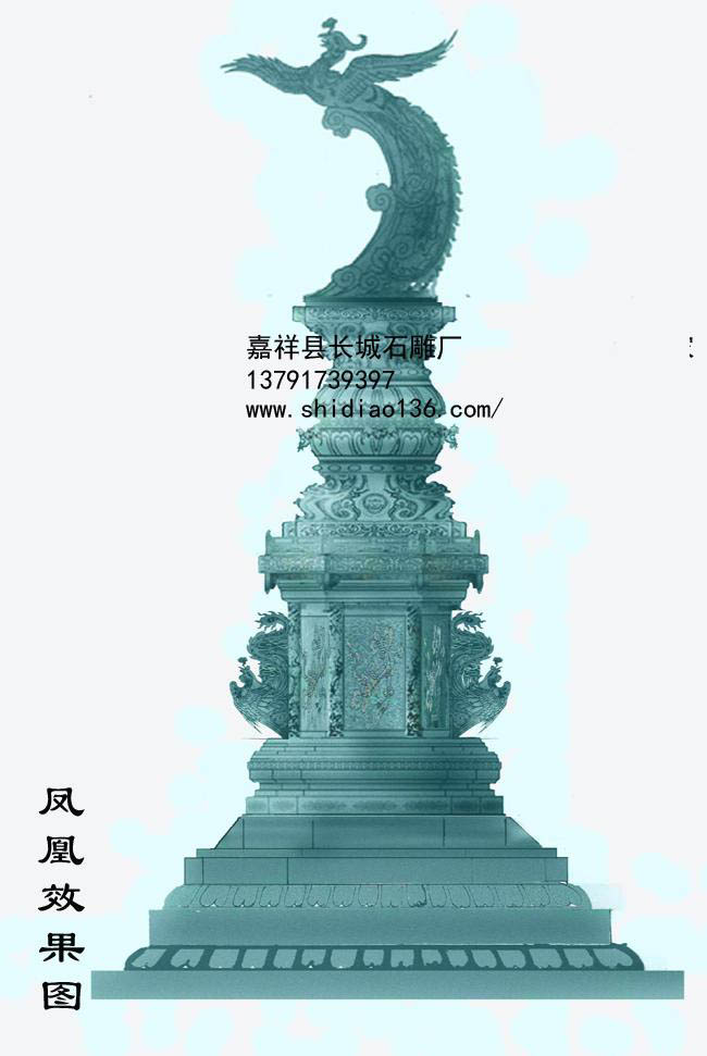 石雕鳳凰雕刻是祥瑞的象征，鳳凰和龍、麒麟、龜都是吉祥的靈獸，尤其是鳳凰和龍是我們?nèi)A夏民族的兩大圖騰